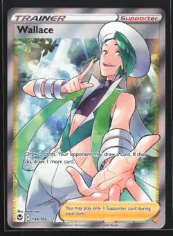 Pokemon Wallace 194/195 Silver Tempest Ultra Rare Full Art Holo NM - Image 1