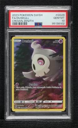 Full Art - Duskull Pokemon Sword & Shield Crown Zenith Galarian Gallery PSA 10 - Image 1