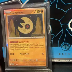 Pokemon TCG Lunatone Mega Evolution Black Star Promo 004 NM Prerelease Stamped - Image 3