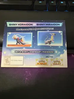 Pokemon Scarlet And Violet Serial Codes Shiny Koraidon or Miraidon UNSCRATCHED! - Image 1