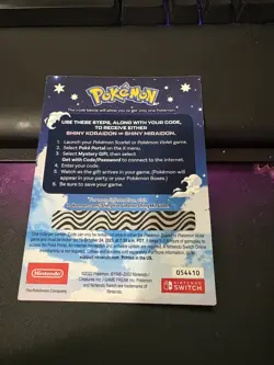 Pokemon Scarlet And Violet Serial Codes Shiny Koraidon or Miraidon UNSCRATCHED! - Image 2