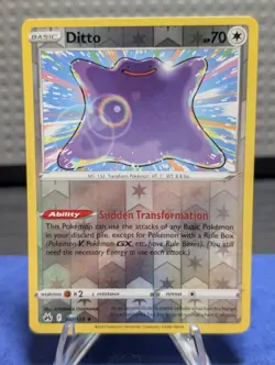 Pokemon TCG Crown Zenith Ditto Reverse Holo Rare 107/159 - Image 1