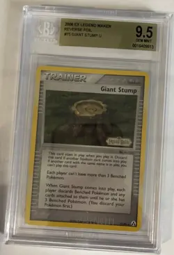 Pokemon TCG Giant Stump Legend Maker 75/92 Reverse Holo 9.5 Gem Mint - Image 1