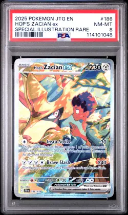 2025 Pokemon Journey Together Hop's Zacian EX #186 PSA 8 - Image 1