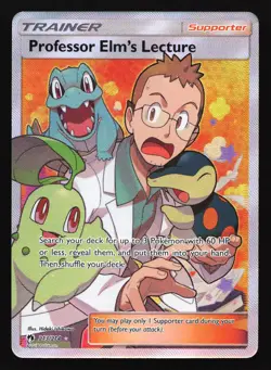 Pokemon Professor Elm's Lecture 213/214 Lost Thunder Ultra Rare Full Art Holo MP - Image 1