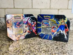 Pokemon TCG Slashing Legends Koraidon & Zacian Pokemon Tin Set NEW & SEALED 2x - Image 1