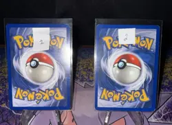 Pokemon TCG Base Set Shadowless Red Cheek Pikachu Error x 2 Copies - Image 2