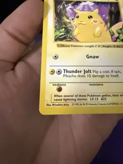 Pokemon TCG Base Set Shadowless Red Cheek Pikachu Error x 2 Copies - Image 5