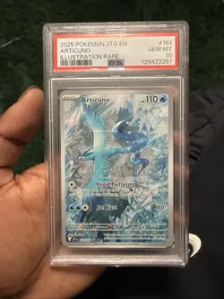 Pokemon 2025 JTG Illustration Rare #161 Articuno PSA 10 - Image 1