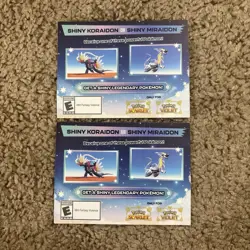 Shiny Koraidon & Miraidon Pokemon Scarlet Violet Code Card -Gamestop- 2 Of Them - Image 1