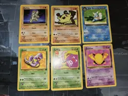 6-Card Team Rocket Pokemon Set Lot Ekans, Koffing, Machop, Mankey, Wartortle - Image 1