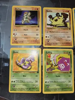 6-Card Team Rocket Pokemon Set Lot Ekans, Koffing, Machop, Mankey, Wartortle - Image 2
