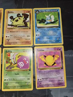 6-Card Team Rocket Pokemon Set Lot Ekans, Koffing, Machop, Mankey, Wartortle - Image 3