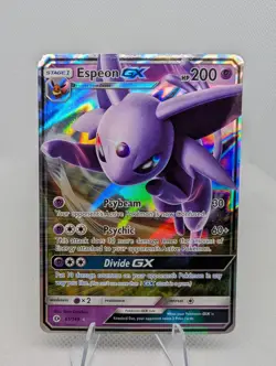 Espeon GX 61/149 SM Base Set - Holo Sun and Moon Pokemon Tcg Card - NM - Image 1