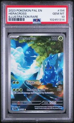 2023 POKEMON PAL EN-PALDEA EVOLVED ILLUSTRATION RARE #194 HERACROSS PSA 10 - Image 1