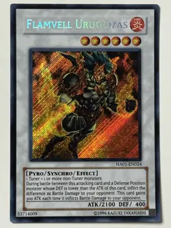 Yugioh- 1X Flamvell Uruquizas - Secret Rare - Unlimited - HA01-EN024 - Near Mint - Image 1