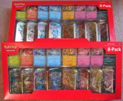 2 Pokemon TCG Prismatic Evolutions Costco 8 Mini-Tin Bundle W/ Promo Cards New - Image 1