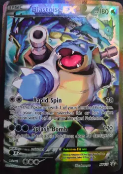 Pokemon TCG Card - Blastoise EX XY122 Black Star Promo Full Art XY Holo Rare - Image 3