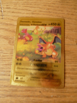 Pokemon Charmander/Charmeleon/Charizard GX Evolution Gold Foil Fan Art card - Image 1