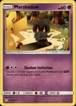 2x (SM12-103) Marshadow Rare Pokemon Cosmic Eclipse Card # 103 - Image 1