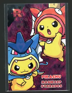 Poncho Pikachu Magikarp Gyarados HEART HOLO Pokemon Card Database Team Rocket - Image 1