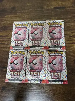 Pokemon Trading Card Game.--6 Booster Packs--- Scarlet and Violet #151--T13 - Image 1