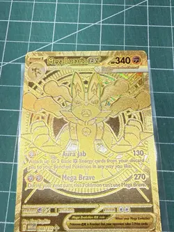 Mega Lucario EX 188/132 Hyper Rare Mega Evolutions NM Pack Fresh Gold Card - Image 5
