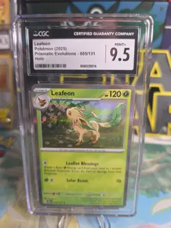 Pokemon TCG Prismatic Evolutions Leafeon CGC 9.5 Holo Rare Card 5/131 - Image 1