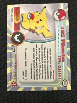 Pokemon Card Pikachu #25 Holo Foil Topps TV Animation Series NM Vintage - Image 2