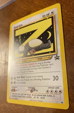2002 Pokemon Black Star Promo Snorlax #49 WOTC Sharp! Nintendo WTC NM Card BSP - Image 2