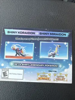 Shiny Koraidon / Miraidon GameStop Unused Code Card Pokemon Scarlet Violet NEW - Image 1