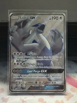 Pokemon Lugia GX Full Art Holo Card 207/214 Sm-Lost Thunder - Image 3