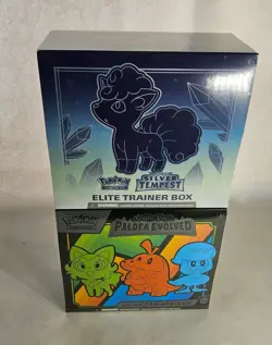 Pokemon TCG Scarlet & Violet Paldea Evolved & Silver Tempest ETB Set - Image 1