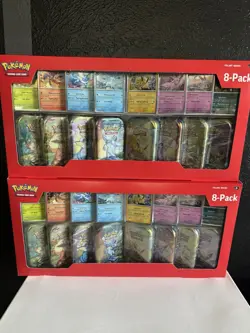 (2) Pokemon TCG Prismatic Evolutions Costco Exclusive Mini Tin Display (16 Tins) - Image 1