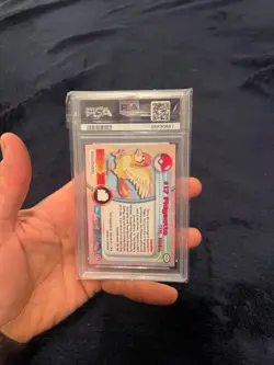 1999 Topps Pokemon TV #17 Pidgeotto Rainbow Foil First Run Blue Logo PSA 8 NM-MT - Image 3