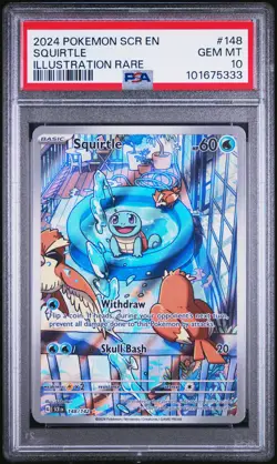 2024 POKEMON SCR EN-STELLAR CROWN ILLUSTRATION RARE #148 SQUIRTLE PSA 10 - Image 1