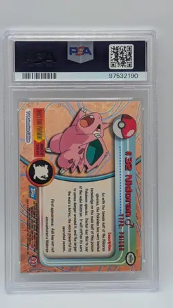 1999 Topps Pokemon T.V. #32 Nidoran Rainbow Foil Blue Logo PSA 8 NM-MT! - Image 2