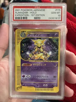 2001 Pokemon Japanese Expedition 1st Edition Alakazam #116 Holo PSA 10 - Image 1