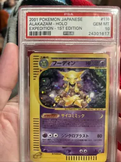 2001 Pokemon Japanese Expedition 1st Edition Alakazam #116 Holo PSA 10 - Image 3