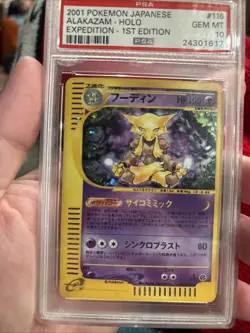 2001 Pokemon Japanese Expedition 1st Edition Alakazam #116 Holo PSA 10 - Image 4
