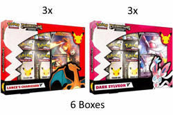 Pokemon TCG Celebrations Charizard V & Dark Sylveon V Collection Box - Lot of 3 - Image 1