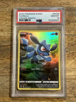 GRADED PSA 10 2023 Pokemon SWSH FA/Riolu Crown Zenith #GG26 - Image 1