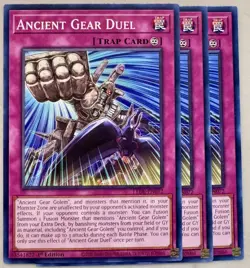 Yugioh! 3x Ancient Gear Duel LEDE-EN072 Common 1st Ed NM - Image 1