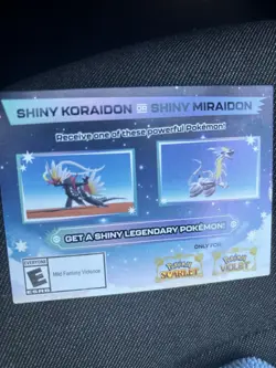 Shiny Miradon Or Koraidon Code Card(unscratched) - Image 1