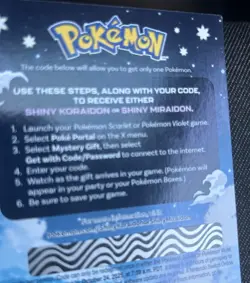 Shiny Miradon Or Koraidon Code Card(unscratched) - Image 2