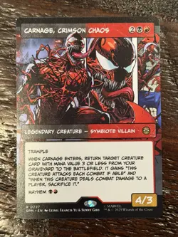 MTG Carnage, Crimson Chaos Marvel's Spider-Man Foil Borderless Rare - Image 1