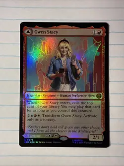 MTG Marvel Spider-Man Gwen Stacy/Ghost-Spider Foil (Mythic) M 0078 SPM - Image 1