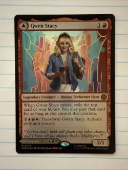 MTG Marvel Spider-Man Gwen Stacy/Ghost-Spider Foil (Mythic) M 0078 SPM - Image 2