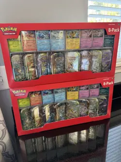 Pokemon TCG Prismatic Evolutions Mini Tins Sealed 8 Pack Costco X2 - Image 1