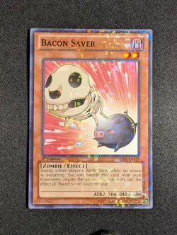 Yugioh - Bacon Saver BP02-EN119 1st Edition Mosaic Rare LP - Image 1